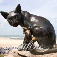 Life Size Bronze Cat Garden Statue Bok