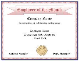 Change any of the text to suit your needs. Employee Of The Month Certificate Template Word Vincegray2014