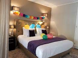 bed with birthday decoration picture