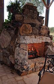 Stone Fireplaces Backyard Fireplace