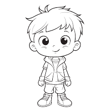 cartoon boy coloring pages outline