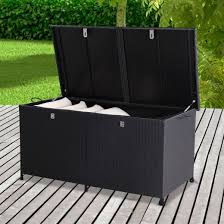 Rattan Garden Storage Box Black 760l