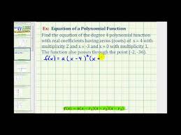 Ex 2 Find A Polynomial Function Given