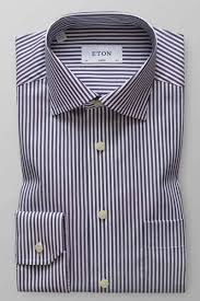 Eton Classic Fit Shirt Navy Striped