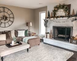 cozy rustic living room for christmas