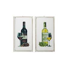 Red Wine And White Wine Metal Wall Art