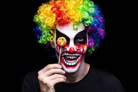 horror clown makeup stock photo