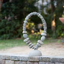 Oval Balanced Garden Sculpture On Stand
