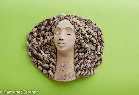 Ceramic Wall Decoration Goddess Face