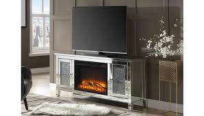 laylah mirrored tv stand fireplace