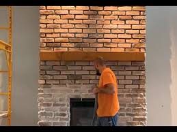 Beige Brick Veneer Fireplace