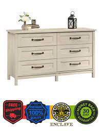 Drawer Dresser Rustic White Finish