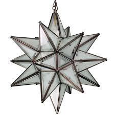 Frosted Glass And Tin Star Fixture