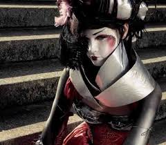 cyber geisha makeup hair and concept