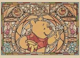 Details About Cross Stitch Chart Winnie The Pooh Stained Glass2 359 Flowerpower37 Uk