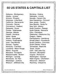 states and capitals list tim s printables