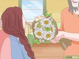 how to give flowers with pictures