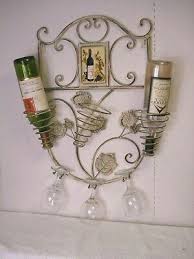 3 Bottle Wall Mount Wire Wrought Iron