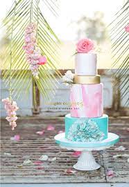 Pink And Blue Icing Cake Aria Art gambar png