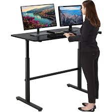 They usually feature a desktop surface with a separate keyboard tray. Standing Desk Converter Height Adjustable Desk Computer Workstation Desk Black Walmart Com Walmart Com
