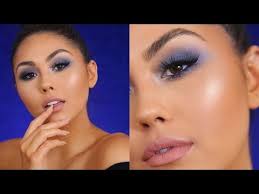 blue smokey eye makeup tutorial for
