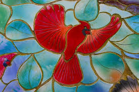 Bird Red Mosaic Decoration Design
