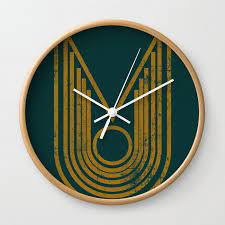Vintage Art Deco Geometric Wall Clock
