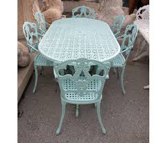Cast Aluminium Garden Table With Six Chairs