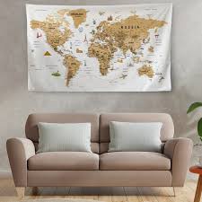 Map Tapestry Map Wall Hanging Map