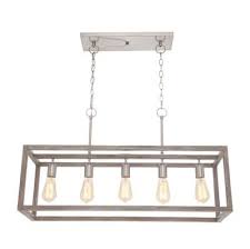Home Decorators Collection Boswell Quarter 5 Light Brushed Nickel Island Chandelier With Weathered Wood Accents 7965hdcdi The Home Depot Lighting Fixtures Kitchen Island Farmhouse Dining Room Lighting Brushed Nickel Light Fixtures