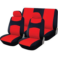Midas Seat Cover Set Black Red
