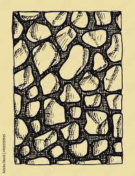 Texture Of A Stone Wall Hand Drawing