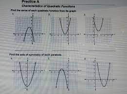 Of Quadratic Functions Find The Zeros