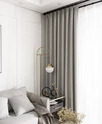 Misty Grey Linen Blend Curtains Light