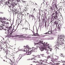 kyoto wallpaper in aubergine purple