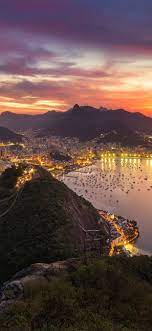 rio de janeiro cityscape brazil sunset
