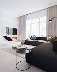 Minimalist Black and White Interior - Decoholic | Minimalist living room,  Living room designs, Modern white living room gambar png