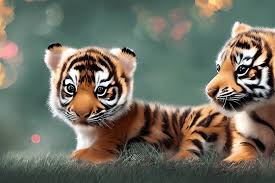cute baby tiger cub creative fabrica