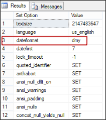 change default date format in sql