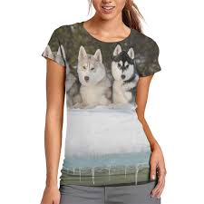 Amazon Com Womens Short Sleeve T Shirt Sled Dog Siberian