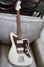 I'd probably go for mint but i still think tort looks great on white jazzmasters. My First Offset A Vintera Jazzmaster In Olympic White Named Her Kaori Offset