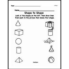 Not only do they practice matching the shapes, they practice writing while working on their fine motor skills. First Grade Geometry Worksheets 3d Shapes Edhelper Com