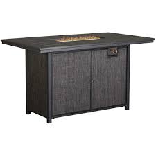 Alassio Grey Bar Height Fire Pit Table