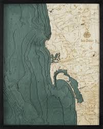 Amazon Com San Diego California 3 D Nautical Wood Chart