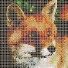 Red Fox Framed Mosaic Wall Art
