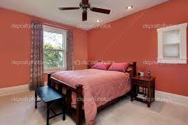 Master Bedroom With Peach Colored Walls
