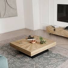 Modern Square Coffee Table With Wooden