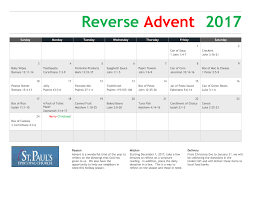 Try A Reverse Advent Calendar This Year St Pauls