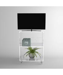 50x30 Acrylic Clear Rolling Tv Stand
