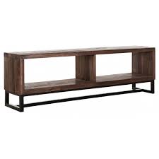 Timber Tv Stand With 2 Storage Spaces